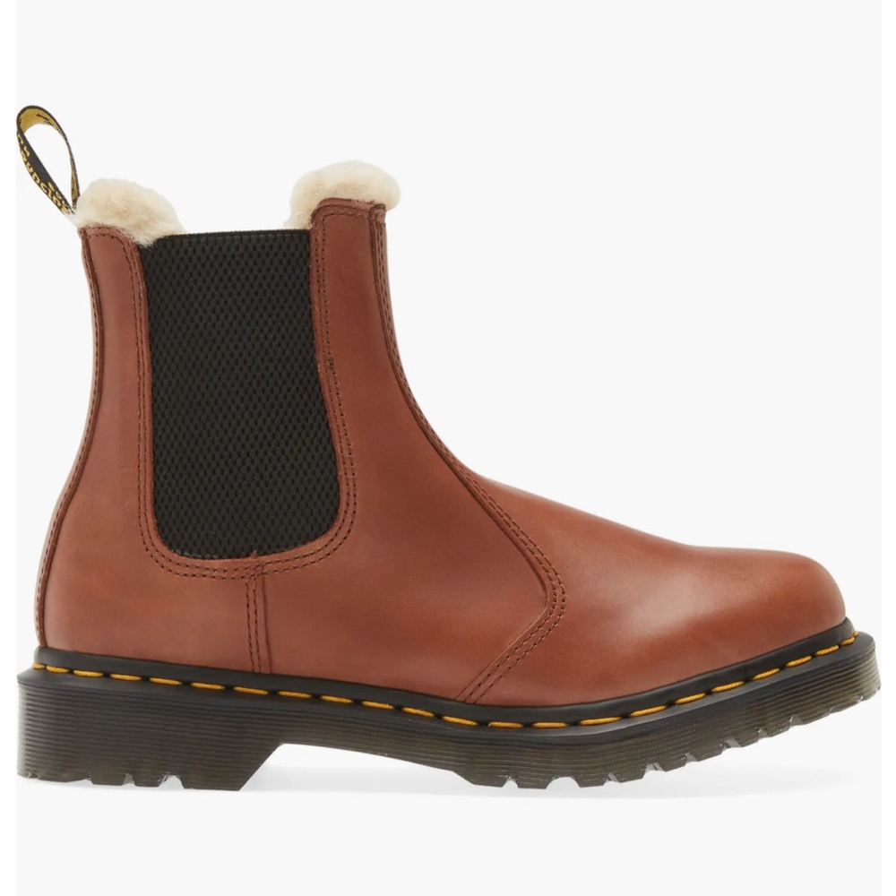 Dr. Marten 2976 Faux Shearling Chelsea Boot (Women) saddle tan